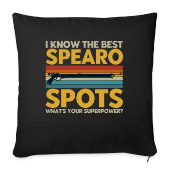 Speerfischer Die besten Speerfischer Spots - Sofakissenbezug 45 x 45 cm - Schwarz - Vorne