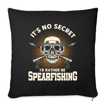 Pêche sous-marine Apnéiste Pêcheur pêcheur - Housse de coussin décorative 45 x 45 cm - noir - Devant