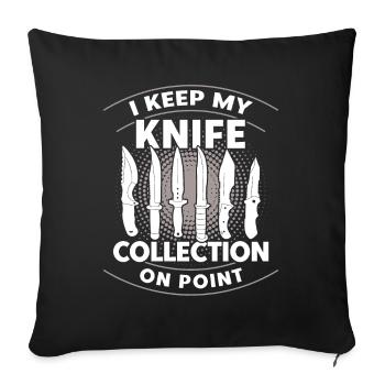 Blacksmith Knife Collection Knife Forge Gift - Sofa pillowcase 17,3'' x 17,3'' (45 x 45 cm) - black - Front