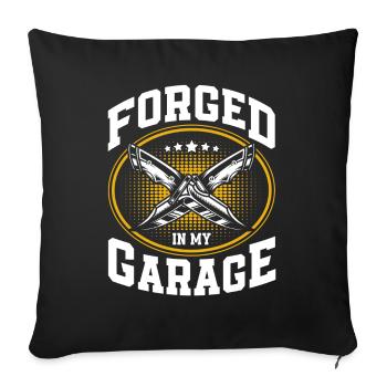 Knife production Knife collection Forging knives - Sofa pillowcase 17,3'' x 17,3'' (45 x 45 cm) - black - Front