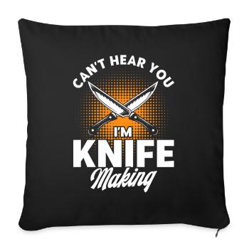 Knife collection Forging knives Knife production - Sofa pillowcase 17,3'' x 17,3'' (45 x 45 cm) - black - Front