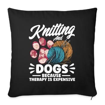 Tricot Fil Tricot TricotEr Tissu Cadeau - Housse de coussin décorative 45 x 45 cm - noir - Devant