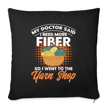 Yarn Knitting Knitting Fabric Knitting Gift - Sofa pillowcase 17,3'' x 17,3'' (45 x 45 cm) - black - Front