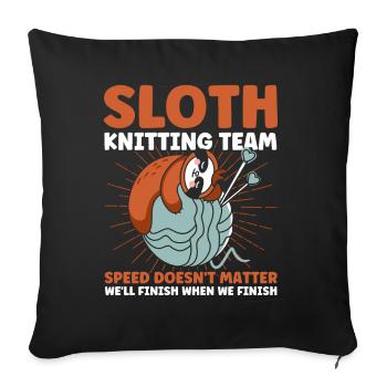 Yarn Knitting Knitting Knitting Fabric Gift - Sofa pillowcase 17,3'' x 17,3'' (45 x 45 cm) - black - Front