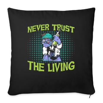 Horreur Halloween Le Vivant Effrayant - Housse de coussin décorative 45 x 45 cm - noir - Devant