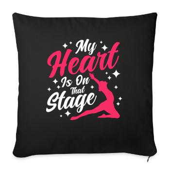 Ballet Danse Ballerine Ballet Danse Cadeau - Housse de coussin décorative 45 x 45 cm - noir - Devant