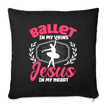 Ballet Danse Ballet Danse Ballerine Cadeau - Housse de coussin décorative 45 x 45 cm - noir - Devant