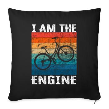 I'm the engine - funny bike saying - Sofa pillowcase 17,3'' x 17,3'' (45 x 45 cm) - black - Front