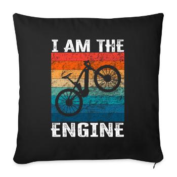 I'm the engine - funny bike saying - Sofa pillowcase 17,3'' x 17,3'' (45 x 45 cm) - black - Front