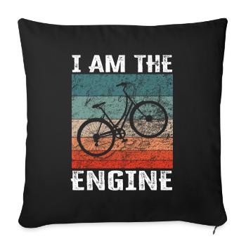 I'm the engine - funny bike saying - Sofa pillowcase 17,3'' x 17,3'' (45 x 45 cm) - black - Front