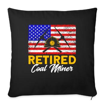 Mines souterraines Mineurs Mineurs de charbon - Housse de coussin décorative 45 x 45 cm - noir - Devant