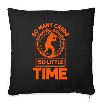 Cadeau de collectionneur de cartes de baseball - Housse de coussin décorative 45 x 45 cm - noir - Devant