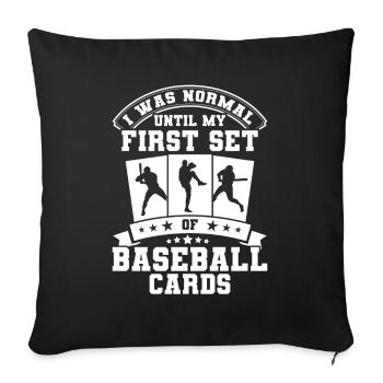 Collection de cartes de sport Cadeau de carte de baseball - Housse de coussin décorative 45 x 45 cm - noir - Devant