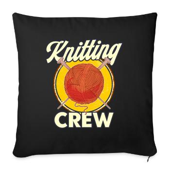Knitting Lovers Yarn Knitting Knitting Gift - Sofa pillowcase 17,3'' x 17,3'' (45 x 45 cm) - black - Front