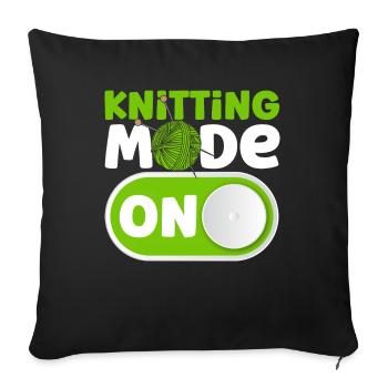 Yarn Knitting Knitting Knitting Lovers Gift - Sofa pillowcase 17,3'' x 17,3'' (45 x 45 cm) - black - Front
