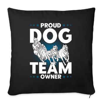 Traîneau à chiens Traîneau à chiens Traîneau à chiens - Housse de coussin décorative 45 x 45 cm - noir - Devant
