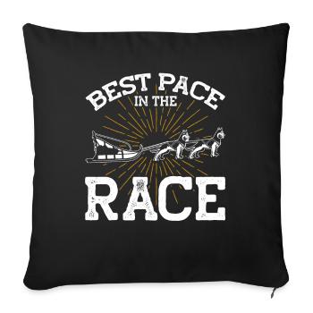 Traîneau Chien Traîneau Chien - Housse de coussin décorative 45 x 45 cm - noir - Devant