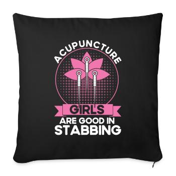 Chinese Medicine Acupuncture Acupuncturist - Sofa pillowcase 17,3'' x 17,3'' (45 x 45 cm) - black - Front