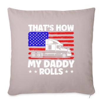 Trucker Semi-Remorque Truck Driver Cadeau - Housse de coussin décorative 45 x 45 cm - taupe clair - Devant