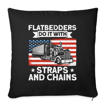Semi-remorque Trucker Trucker Truck driver cadeau - Housse de coussin décorative 45 x 45 cm - noir - Devant