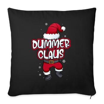 Dummer Claus Weihnachtsmann Kostüm Familien Outfit - Sofakissenbezug 45 x 45 cm - Schwarz - Vorne