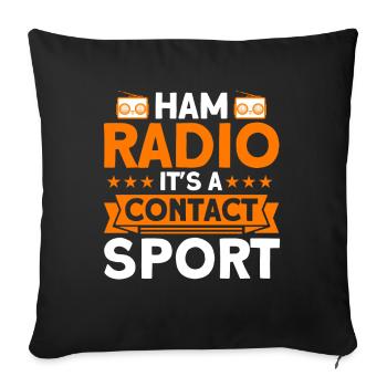 Radio amateur Code Morse diffusion radio amateur Gesche - Housse de coussin décorative 45 x 45 cm - noir - Devant