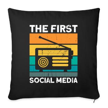 Radioamateur Code Morse émission radio amateur Gesche - Housse de coussin décorative 45 x 45 cm - noir - Devant