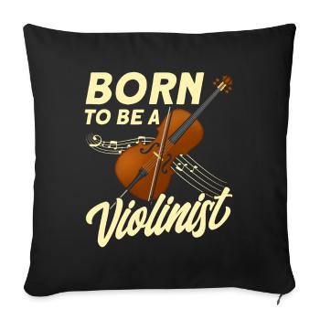 Cadeau de violoniste violoniste - Housse de coussin décorative 45 x 45 cm - noir - Devant