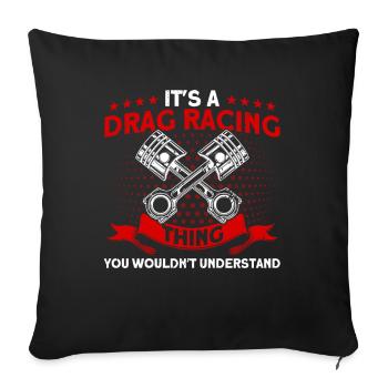 Drag Racer Racing Car Car Racing Cadeau - Housse de coussin décorative 45 x 45 cm - noir - Devant