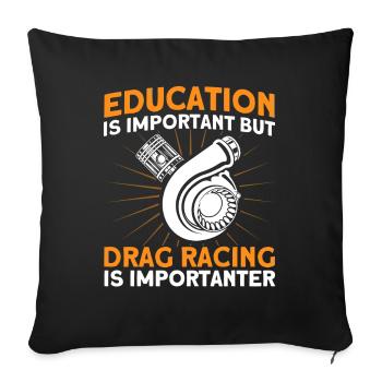 Car Racing Drag Racer Racing Car Cadeau - Housse de coussin décorative 45 x 45 cm - noir - Devant