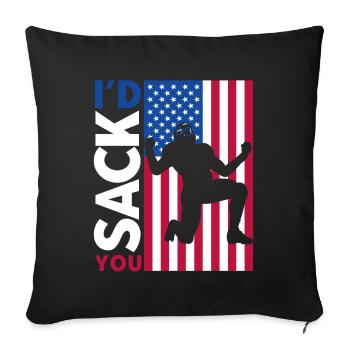 Joueur de football américain Mannsc - Housse de coussin décorative 45 x 45 cm - noir - Devant