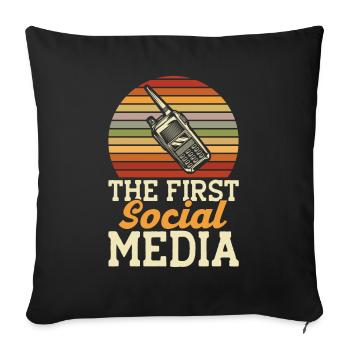 Radio amateur Morse code broadcast amateur radio - Sofa pillowcase 17,3'' x 17,3'' (45 x 45 cm) - black - Front