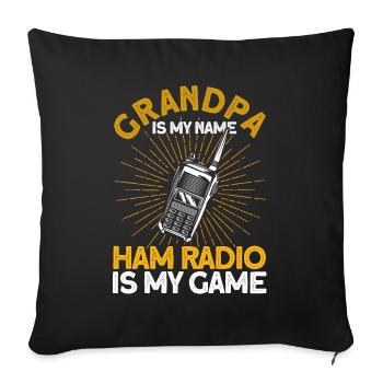 Amateur radio radio amateur Morse code transmit Gesche - Sofa pillowcase 17,3'' x 17,3'' (45 x 45 cm) - black - Front