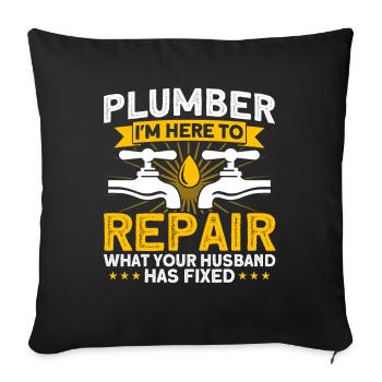 Robinetterie sanitaire Maintenance par Sanit - Housse de coussin décorative 45 x 45 cm - noir - Devant