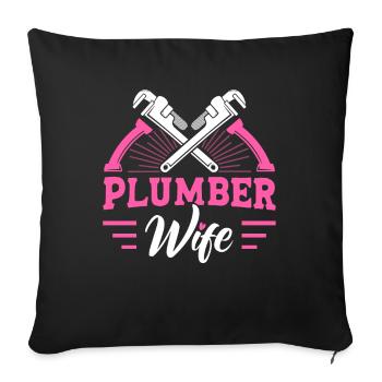 Plombier Plombiers Cadeaux - Housse de coussin décorative 45 x 45 cm - noir - Devant