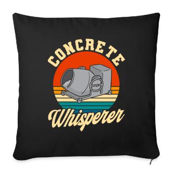 Concrete mixer reinforced concrete builder construction worker gift - Sofa pillowcase 17,3'' x 17,3'' (45 x 45 cm) - black - Front