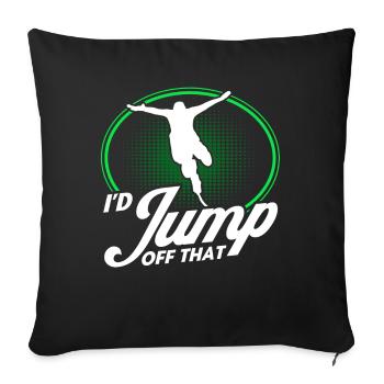 Extreme Sports Bungee Jumping Bungee Springer - Sofa pillowcase 17,3'' x 17,3'' (45 x 45 cm) - black - Front