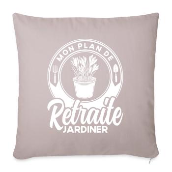 Gartenarbeit Gärtner Schrebergarten Geschenk - Sofakissenbezug 45 x 45 cm - helles Taupe - Vorne