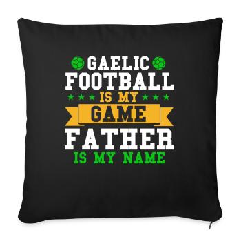 Footballeur gaélique Sport d’équipe irlandais - Housse de coussin décorative 45 x 45 cm - noir - Devant