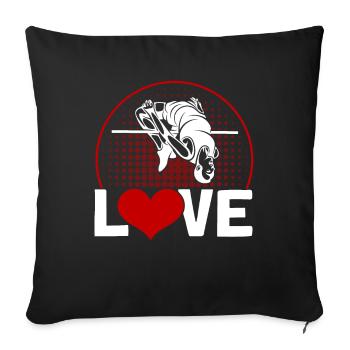 Saut à la perche Saut à la perche Cadeau - Housse de coussin décorative 45 x 45 cm - noir - Devant