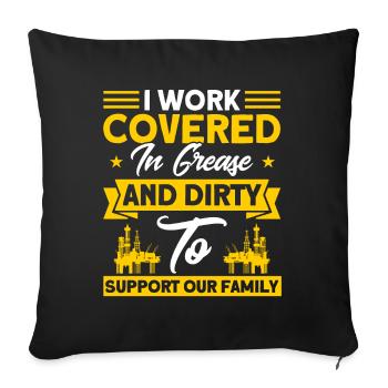 Working in the Fracking Oilfield Worker Oilfield Gesche - Sofa pillowcase 17,3'' x 17,3'' (45 x 45 cm) - black - Front