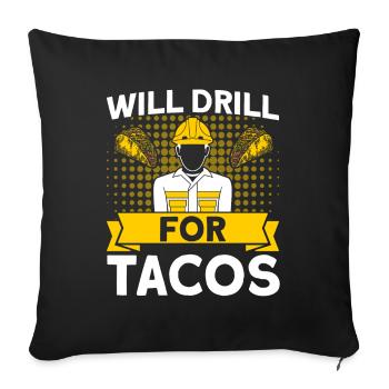 Don d’un travailleur du gaz travaillant dans un champ pétrolifère dans le secteur de la fracturation hydraulique - Housse de coussin décorative 45 x 45 cm - noir - Devant