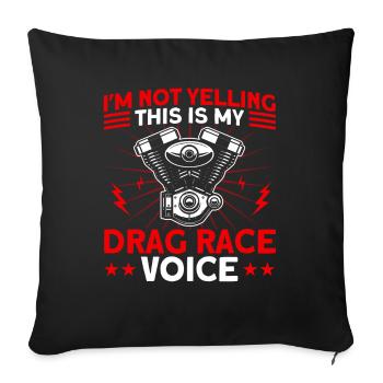 Drag Racer Drag Race Car Race Cadeau - Housse de coussin décorative 45 x 45 cm - noir - Devant