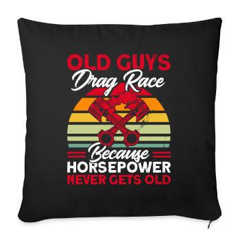 Cadeau de course de voitures de course de dragsters - Housse de coussin décorative 45 x 45 cm - noir - Devant