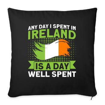 Irish roots Irish flag Irish gift - Sofa pillowcase 17,3'' x 17,3'' (45 x 45 cm) - black - Front