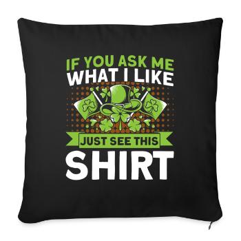 Ireland Irish roots Irish gift - Sofa pillowcase 17,3'' x 17,3'' (45 x 45 cm) - black - Front