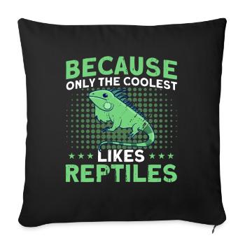 Lézards Reptile Reptile Lovers Cadeau - Housse de coussin décorative 45 x 45 cm - noir - Devant