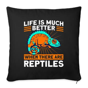 Reptile Lovers Reptile Snake Cadeau - Housse de coussin décorative 45 x 45 cm - noir - Devant