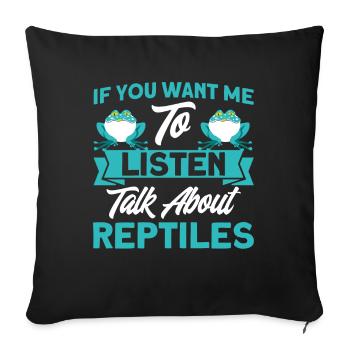 Snake Reptile Lovers Reptile Cadeau - Housse de coussin décorative 45 x 45 cm - noir - Devant