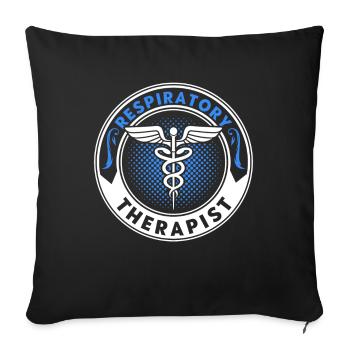 Thérapeute respiratoire agréé Respirotar Ther - Housse de coussin décorative 45 x 45 cm - noir - Devant